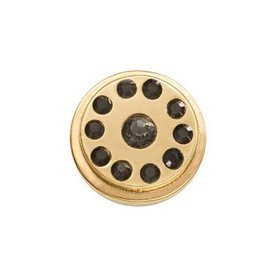 Nikki Lissoni Gold-Plated Jet Black &amp; Greige Coin That Fits S Rings RC2033G, MPN: RC2033G, 87188192…