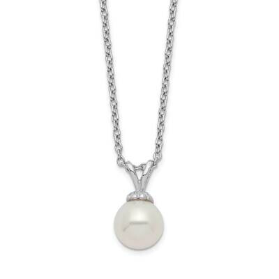 7-7.5mm White Round Fwc Pearl Necklace Sterling Silver Rhodium-plated QH5498-17, MPN: QH5498-17, 88…