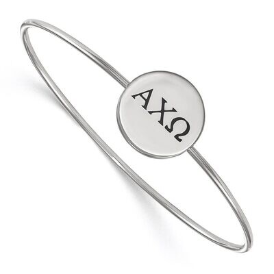 Alpha Chi Omega Enameled Slip-on Bangle Sterling Silver SS025ACO-7, MPN: SS025ACO-7, 886774604428