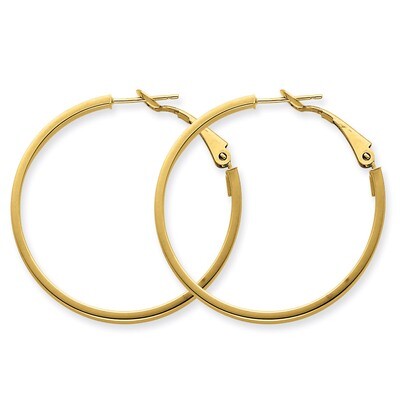 3x30mm Polished Round Hoop Earrings 14k Gold PRE230, MPN: PRE230, 883957900254
