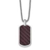 Edward Mirell Marsala Carbon Fiber Dog Tag Necklace Stainless Steel EMN170-20, MPN: EMN170-20, 1911…