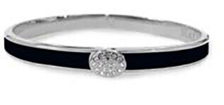 Halcyon Days 6mm Skinny Plain Pave Button BlackPalladium Hinged Bangle HBPSB0206P, MPN: HBPSB0206P,…