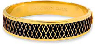 Halcyon Days 13mm Parterre Black Gold Hinged Bangle HBPAR0213G, MPN: HBPAR0213G, 5060171106104