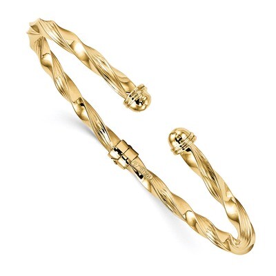 Leslie&#39;s Textured Hinge Cuff Bangle 14k Gold Polished HB-LF623, MPN: LF623, 191101553219