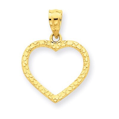 Nugget Heart Pendant 14k Gold Diamond-cut YC444, MPN: YC444, 886774136066