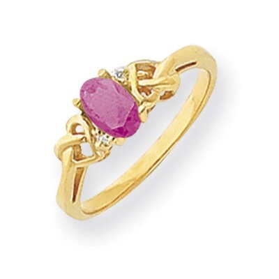 Pink Sapphire Diamond Ring 14k Gold 6x4mm Oval Y4690SP/A, MPN: Y4690SP/A, 883957583020