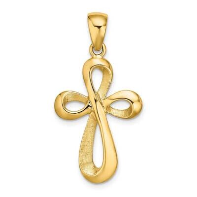 Cross Charm 14k Gold Polished D1619, MPN: D1619,