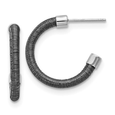 Leslie&#39;s Rhodium Textured Earrings Sterling Silver Rhodium HB-QLE1157, MPN: QLE1157, 191101607707