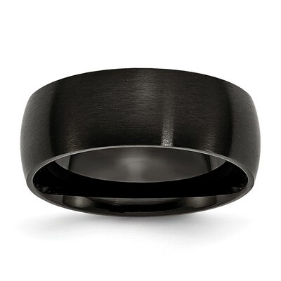 8mm Black Ip-Plated Brushed Band Stainless Steel SR319-10.5