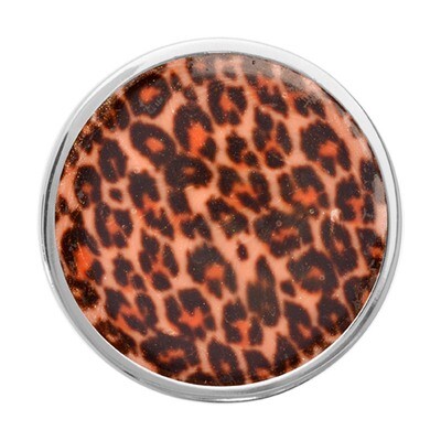 Nikki Lissoni Brown Leopard Print Silver-Plated 33mm Coin C1326SM, MPN: C1326SM, 8718627468005