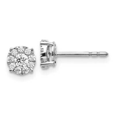 Cluster Post Earrings 14k White Gold Diamond EM5453-033-WA, MPN: EM5453-033-WA, 883957375922