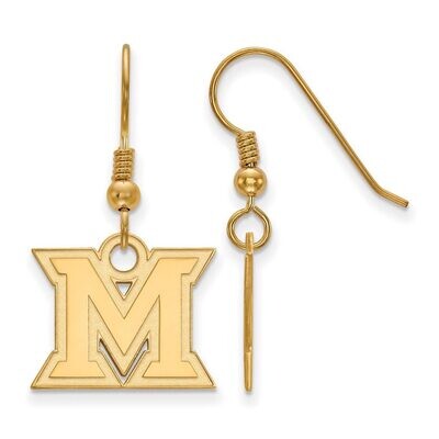 Miami University Small Dangle Earring Wire Gold-plated Silver GP006MU, MPN: GP006MU, 886774903224