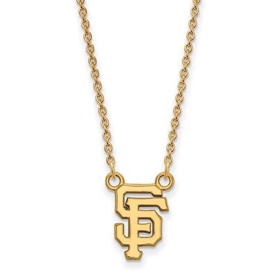 San Francisco Giants Small Pendant with Chain Necklace Gold-plated Silver GP014GIT-18, MPN: GP014GI…