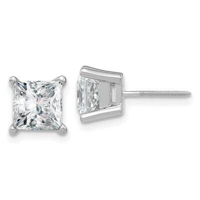 3.50ct. 7.0mm Princess G H I True Light Moissanite Earrings 14k White Gold WG365-14MT, MPN: WG365-1…