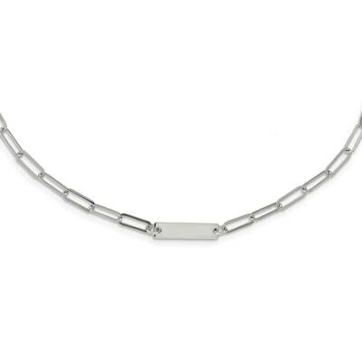 Bar with 2 Inch Extender Necklace 19 Inch Sterling Silver Rhodium-Plated Polished QG5984-17, MPN: Q…