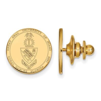 University of Miami Crest Lapel Pin 14k Yellow Gold 4Y068UMF, MPN: 4Y068UMF, 886774887289