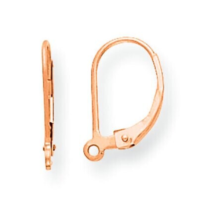 Leverback with Split Ring Earring Component 14k Rose Gold RG789, MPN: RG789,