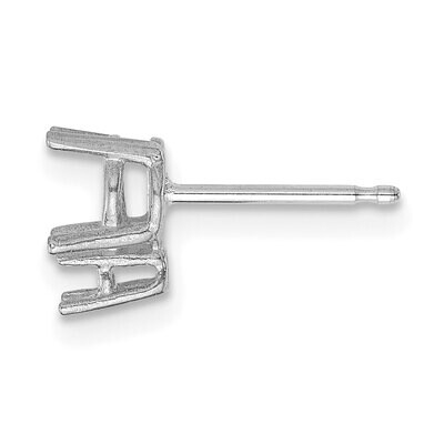 Round 4-Prong .05ct. with Diamond Accent Post Earring Mounting 14k White Gold WG338, MPN: WG338,