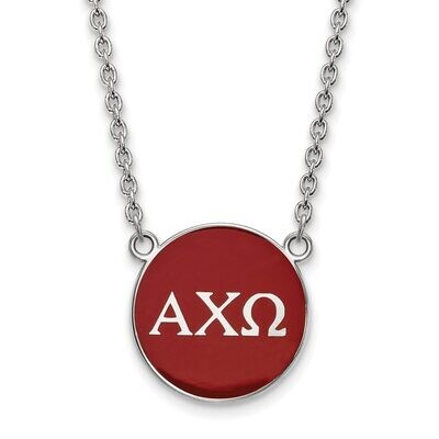 Alpha Chi Omega Small Enameled Pendant with 18 Inch Chain Sterling Silver SS030ACO-18, MPN: SS030AC…