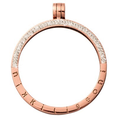 Nikki Lissoni Rose Gold-Plated Pendant with Swarovski Stones 45mm Coin Holder P09RGL, MPN: P09RGL, …