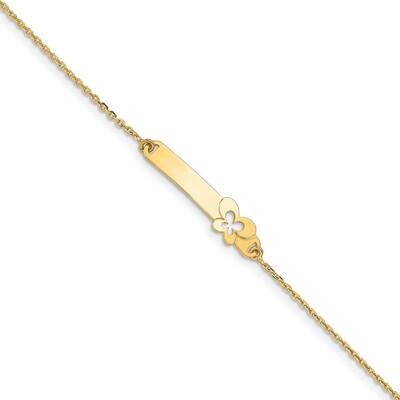 Flower with 1 inch extender Children&#39;s ID Bracelet 14k Gold Polished  BID111-5.5, MPN: BID111-5.5, …