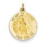 Infant of Prague Medal Charm 14k Gold XR354, MPN: XR354, 191101544262