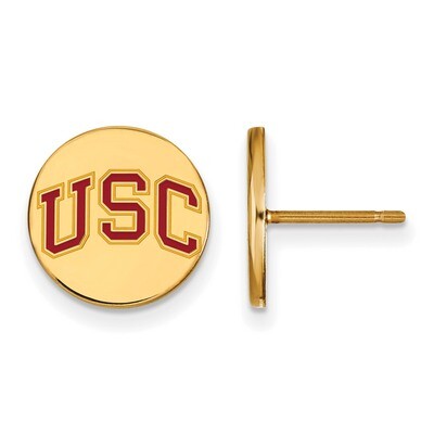 University of Southern California x-Small Enamel Disc Earring Gold-plated Sterling Silver GP055USC,…