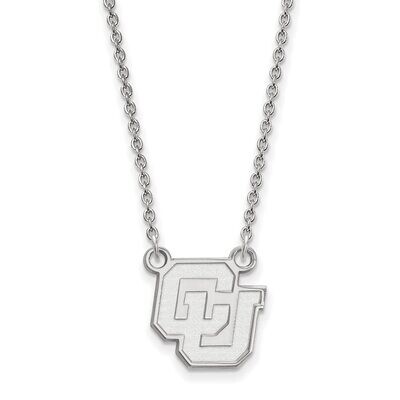 University of Colorado Small Pendant with Chain Necklace 10k White Gold 1W032UCO-18, MPN: 1W032UCO-…