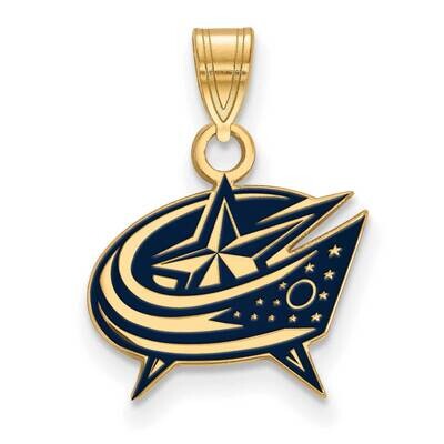 Columbus Blue Jackets Small Enamel Pendant Gold-plated Sterling Silver GP020BJA, MPN: GP020BJA, 191…