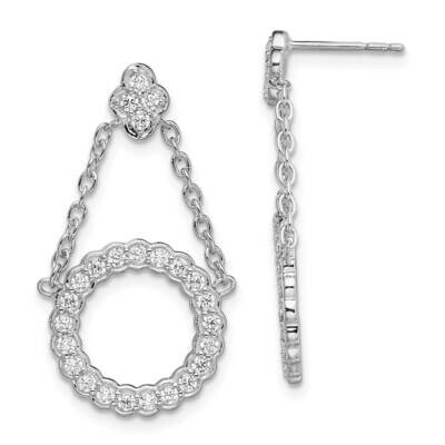 Si1/Si2, G H I, Circle Chain Drop Post Earrings 14k White Gold Lab Grown Diamond EM7961-075-WLG, MP…