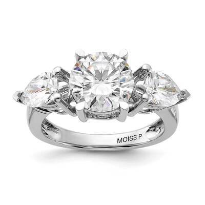 4 1/4ct. Three Stone G H I True Light Moissanite Engagement Ring 14k White Gold RM4462E-460-WMT, MP…