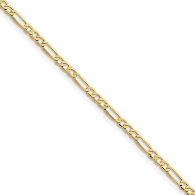 8 Inch 3.5mm Semi-Solid Figaro Chain 10k Gold 10BC93-8, MPN: 10BC93-8, 191101440052