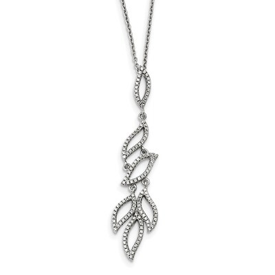 Necklace Sterling Silver CZ QMP1441-18, MPN: QMP1441-18, 191101075421