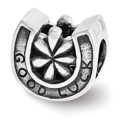 Horseshoe Good Luck Bead - Sterling Silver QRS3519, MPN: QRS3519, 886774964607