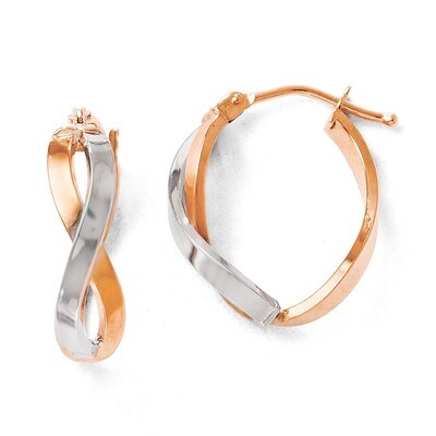 Leslie&#39;s Two-tone Polished Hinged Hoop Earrings - 14k Rose Gold HB-LE881, MPN: LE881, 191101393020