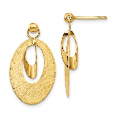 Leslie&#39;s Polish &amp; Scratch Finish Oval Post Earrings 14k Gold HB-LE1457, MPN: LE1457, 191101757044