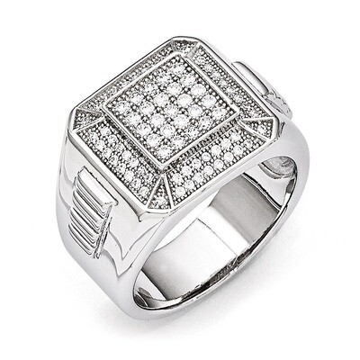 Men&#39;s Ring Sterling Silver &amp; Cubic Zirconia Polished QMP318, MPN: QMP318, 886774240244