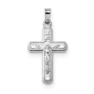 Polished and Satin INRI Crucifix Pendant 14k white Gold XR1647, MPN: XR1647, 883957923765