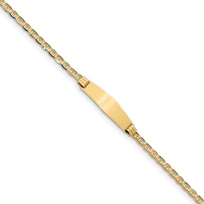 7 Inch Anchor Soft Diamond Shape ID Bracelet 14k Gold CG80IDC-7, MPN: CG80IDC-7, 883957721798