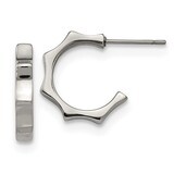 Post Hoop Earrings Stainless Steel Polished SRE1236 by Chisel, MPN: SRE1236, 191101499852