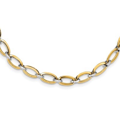 Leslie&#39;s Polished with .25 inch extender Necklace 14k Two-tone Gold HB-LF1240-18, MPN: LF1240-18, 1…