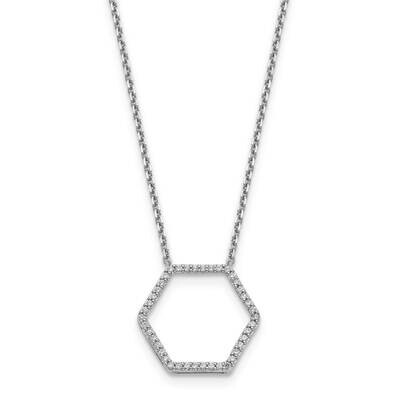 Fancy Hexagon Chain Slide Necklace 14k White Gold Diamond PM1004-025-WA, MPN: PM1004-025-WA, 883957…