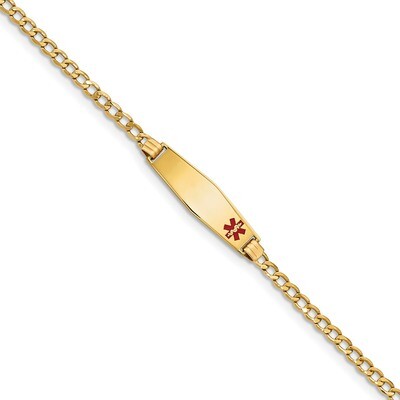7 Inch Medical Soft Diamond Shape Red Enamel ID Bracelet 14k Gold XM557FC-7, MPN: XM557FC-7, 191101…