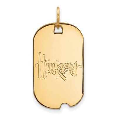 University of Nebraska Small Dog Tag 10k Yellow Gold 1Y013UNE, MPN: 1Y013UNE, 886774809021