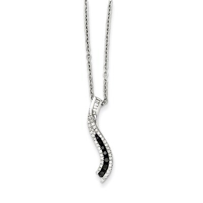 Black and White Diamond Pendant Necklace Sterling Silver QP2288, MPN: QP2288, 883957028828