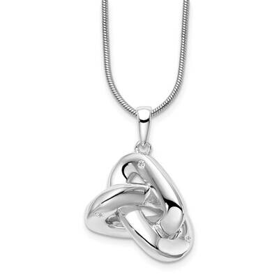 White Ice .02Ct. Diamond Necklace Sterling Silver QW479-18, MPN: QW479-18, 191101479441
