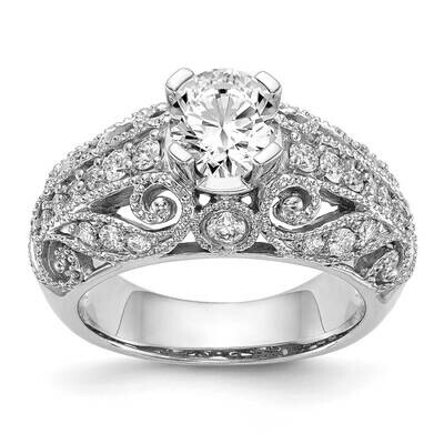 Si1/Si2, G H I, Semi-Mount Engagement Ring 14k White Gold Lab Grown Diamond RM2624E-100-7WLG, MPN: …