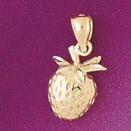 Dazzlers Jewelry Strawberry Fruit Pendant Necklace Charm Bracelet in Yellow, White or Rose Gold 686…