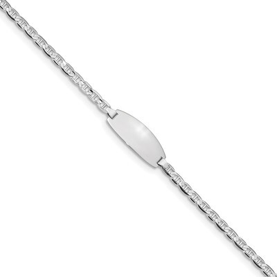 5.5 Inch Oval ID Anchor Bracelet 14k white Gold LID86W-5.5, MPN: LID86W-5.5, 883957590790