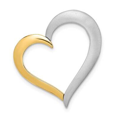 Textured Polished Heart Charm 14k Gold Rhodium K9464, MPN: K9464, 637218138395